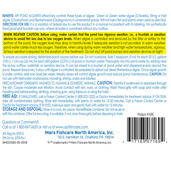 Aquarium Pharmaceuticals Pond Care Algae Fix 32 OZ - Image 2