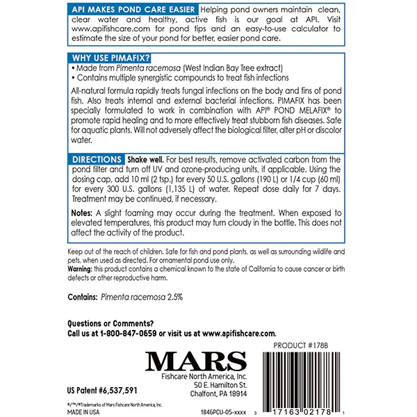 Aquarium Pharmaceuticals Pond Care Pimafix 16 OZ - Image 2