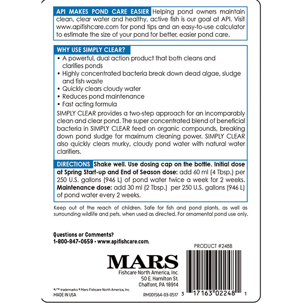 Aquarium Pharmaceuticals Pond Simply Clear with Barley 16 OZ - Image 2