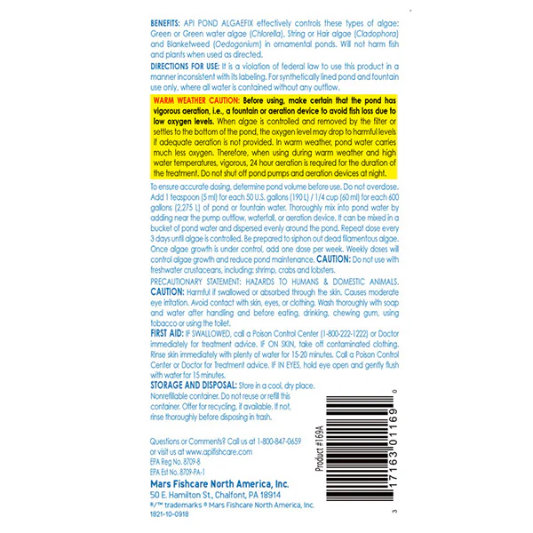 Aquarium Pharmaceuticals Pondcare Algae Fix 8 OZ - Image 2
