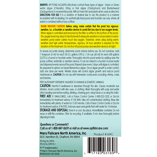 Aquarium Pharmaceuticals Pondcare Algaefix 1 GAL - Image 2