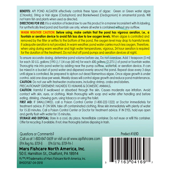 Aquarium Pharmaceuticals Pondcare Algaefix 64 OZ - Image 2