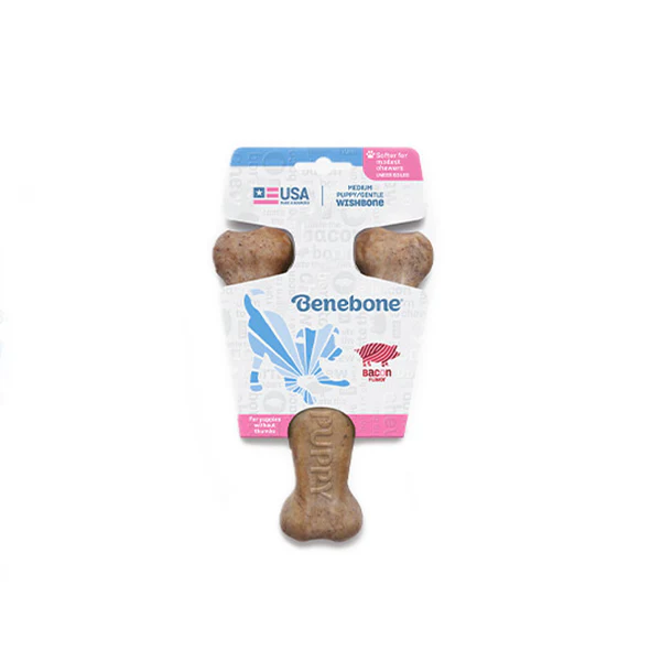 Benebone Puppy Wishbone Bacon MED