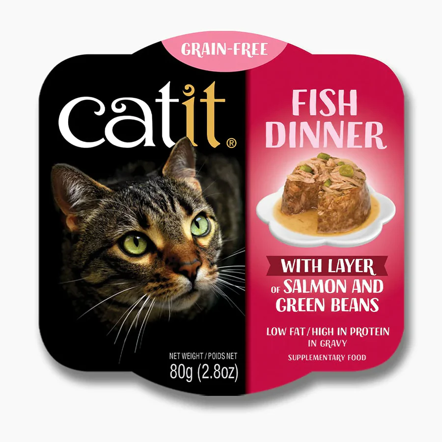 Catit Fish Dinner Salmon Green Beans 2.8 OZ