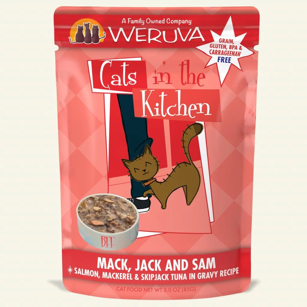 Cats in the Kitchen Pouch Mack, Jack & Sam 3 OZ