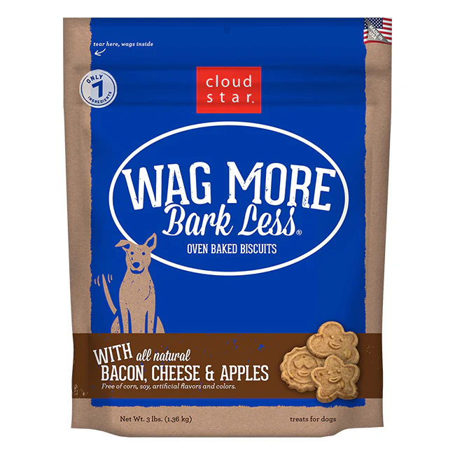 Cloudstar Wag More Bark Less Biscuits Bacon, Cheese, and Apples 3 LB