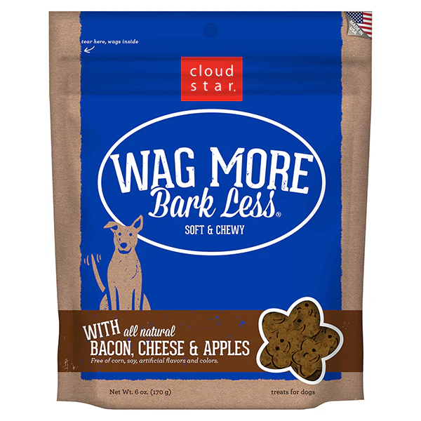 Cloudstar Wag More Bark Less Soft and Chewy Bacon, Cheese, and Apples 6 OZ