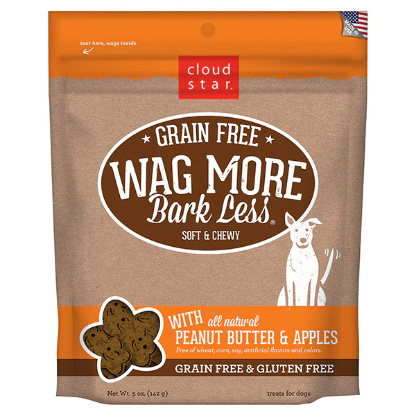 Cloudstar Wag More Bark Less Soft and Chewy Grain Free Peanut Butter 5 OZ