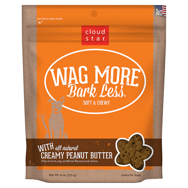 Cloudstar Wag More Bark Less Soft and Chewy Peanut Butter 6 OZ