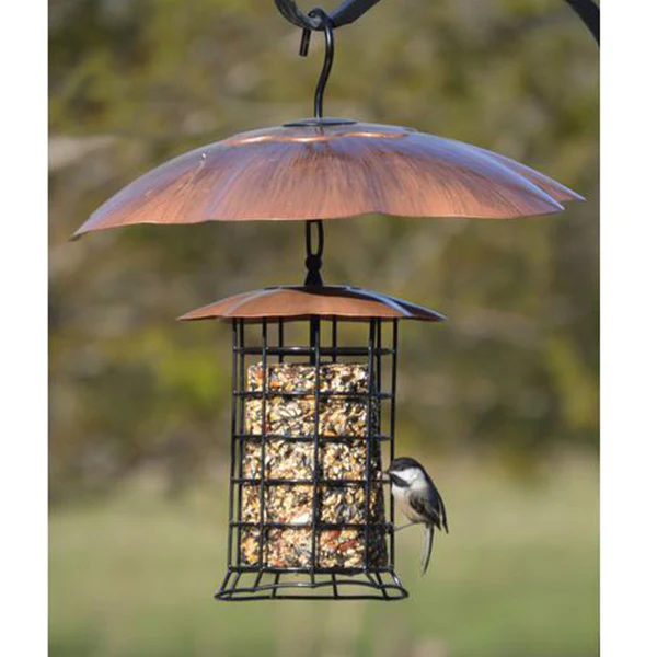 Copper Roof Suet Log Feeder