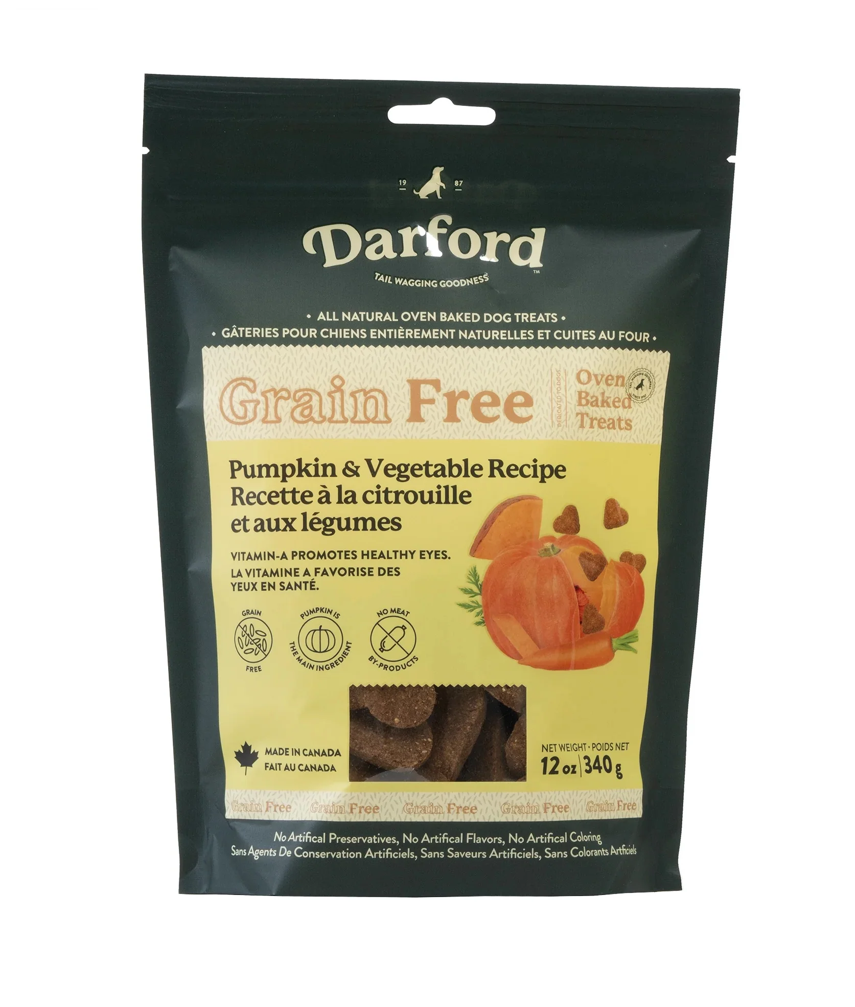 Darford Grain Free Pumpkin Dog Treats 12 OZ