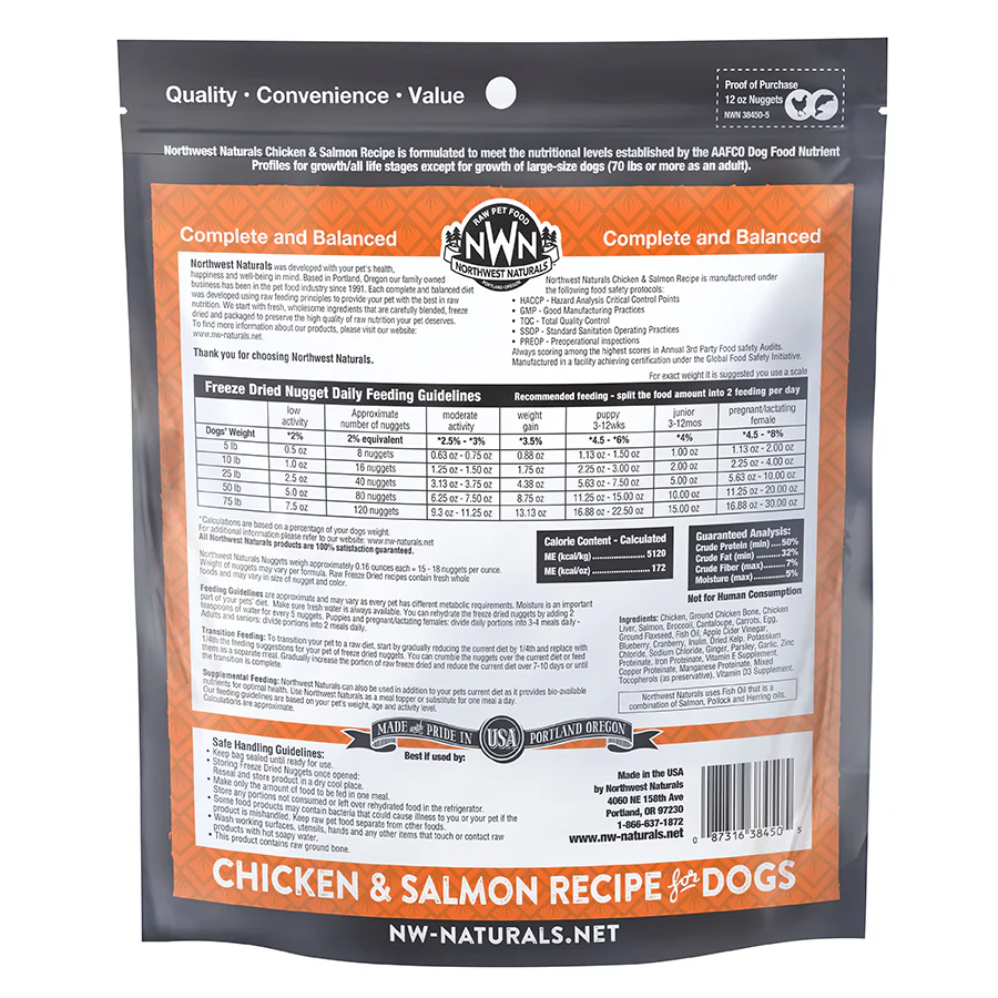 Northwest Naturals Freeze Dried Chicken and Salmon Nuggets 12 OZ - Image 2