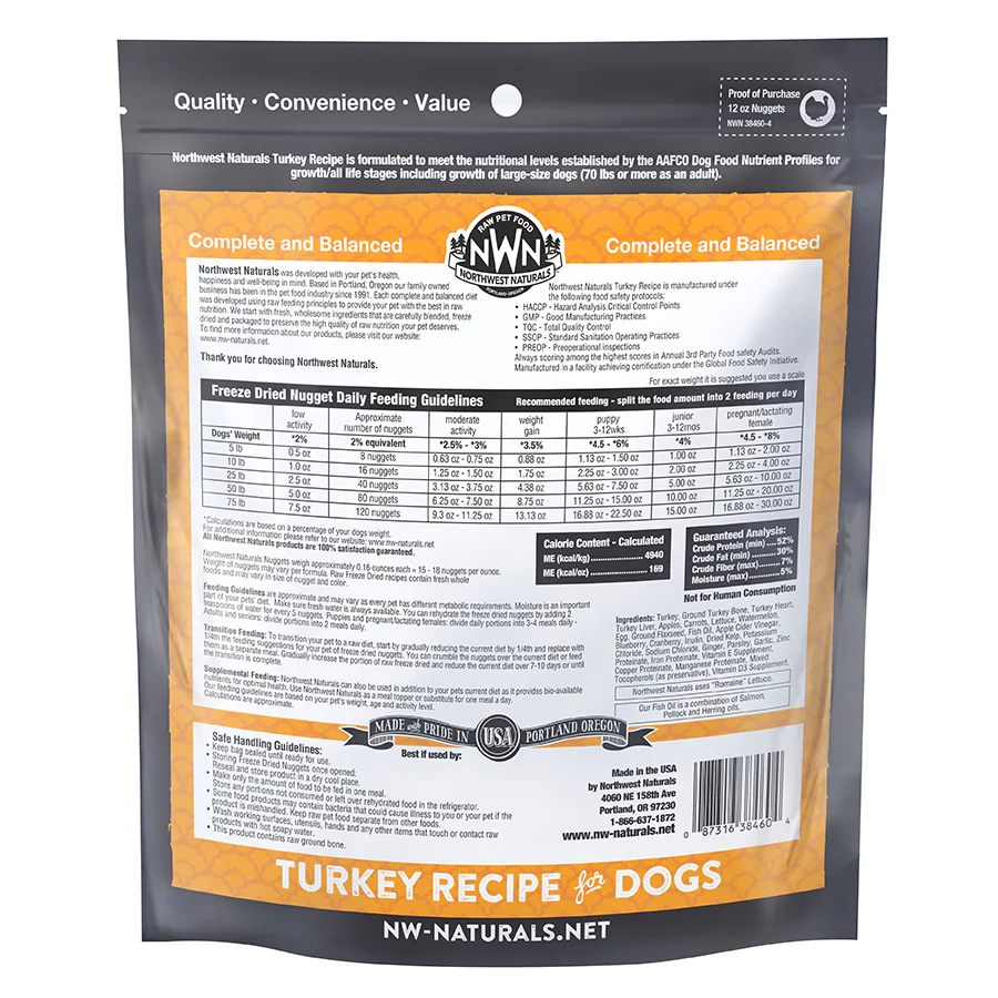 Northwest Naturals Freeze Dried Turkey Nuggets 12 OZ - Image 2