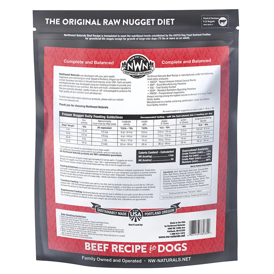 Northwest Naturals Frozen Raw Diet for Dogs Beef 6 LB - Image 2