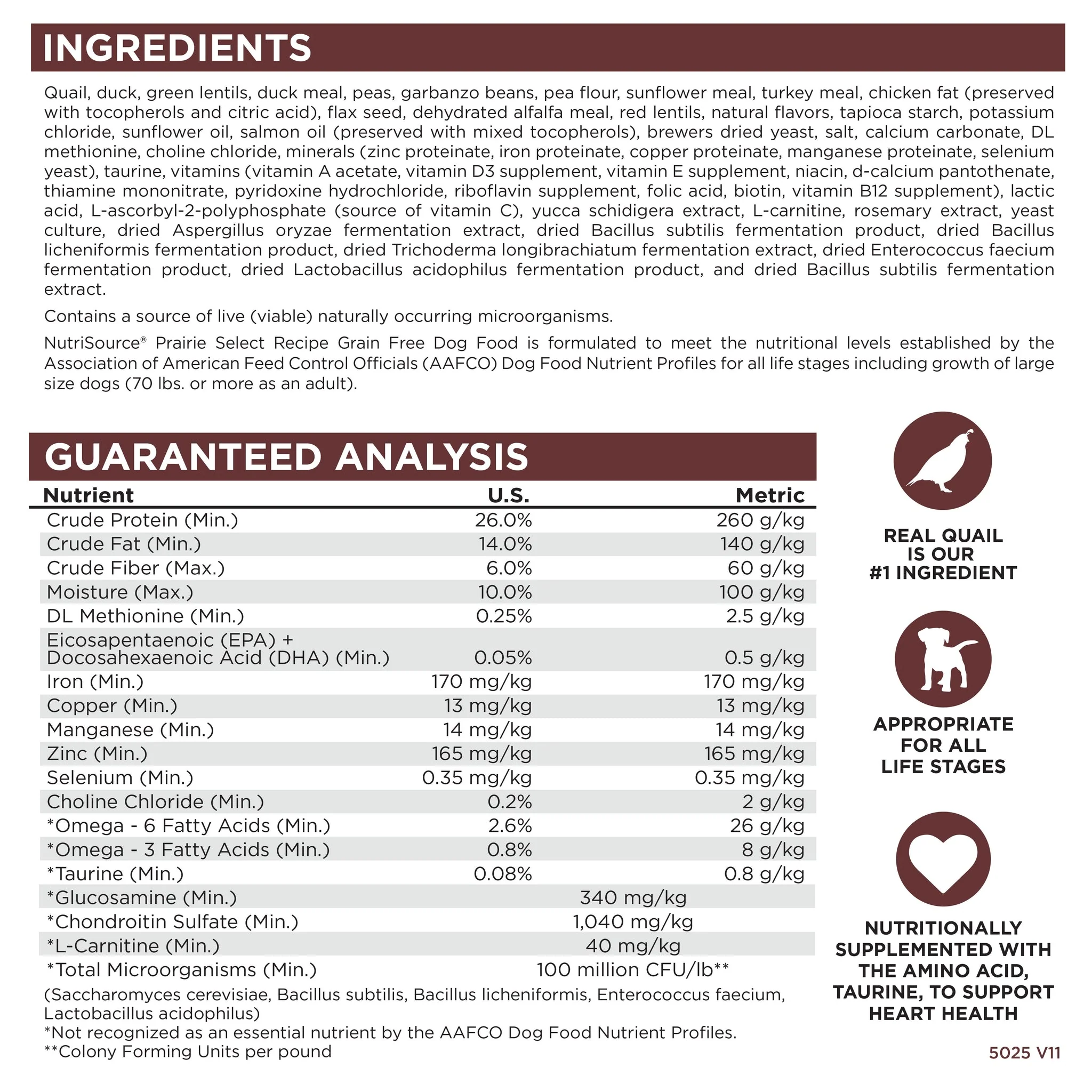 NutriSource Grain Free Prairie Select 4 LB - Image 3