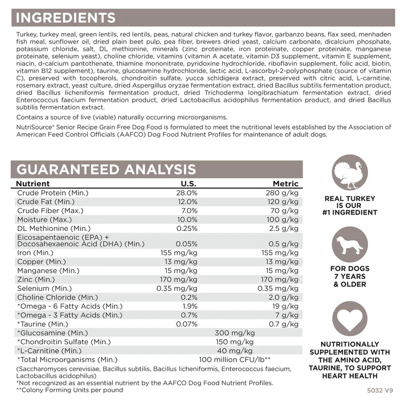 NutriSource Grain Free Senior 4 LB - Image 3