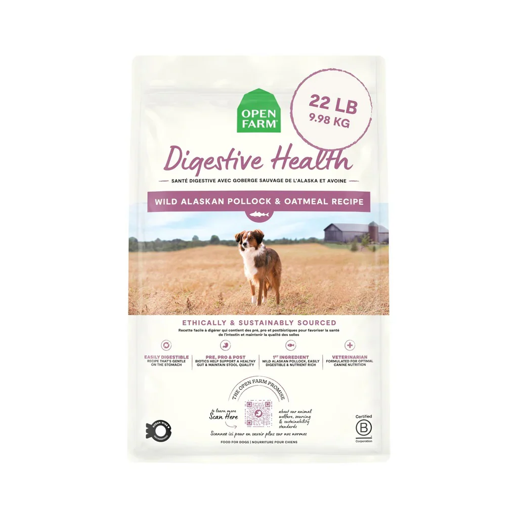 Open Farm Digestive Health Pollock Oatmeal Dog 22 LB
