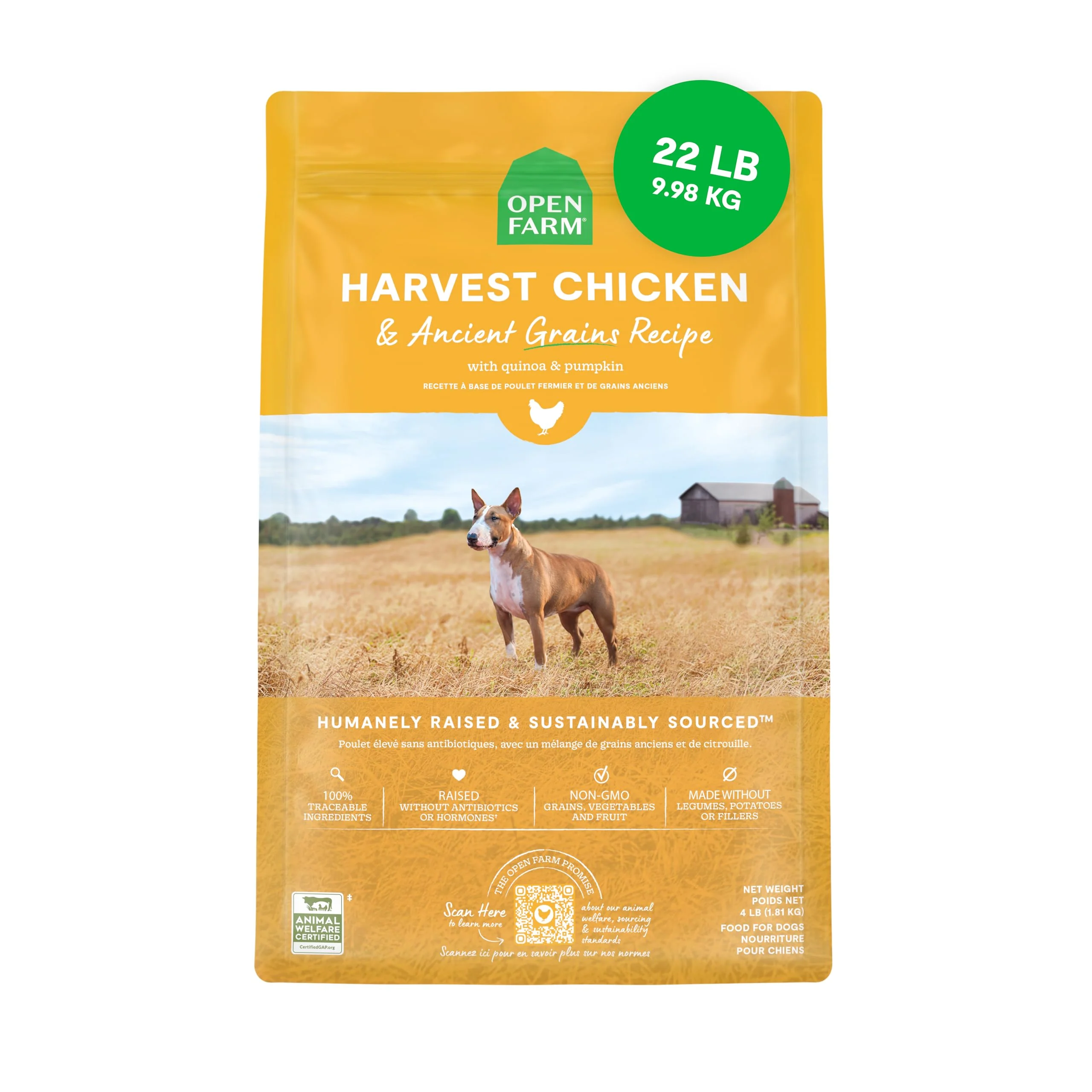 Open Farm Harvest Chicken and Ancient Grains 22 LB