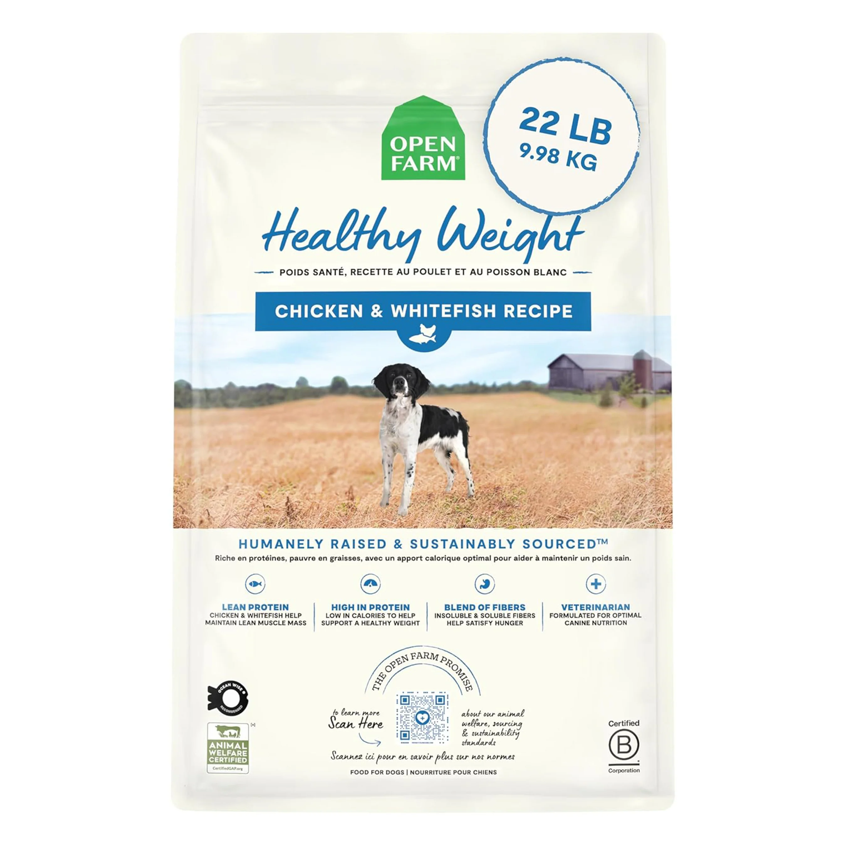 Open Farm Healthy Weight Chicken Whitefish Dog 22 LB