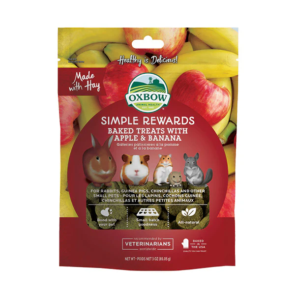 Oxbow Animal Health Simple Rewards Baked Treats with Apple and Banana 3 OZ