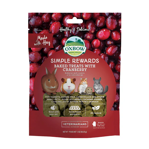 Oxbow Animal Health Simple Rewards Baked Treats with Cranberry 2 OZ