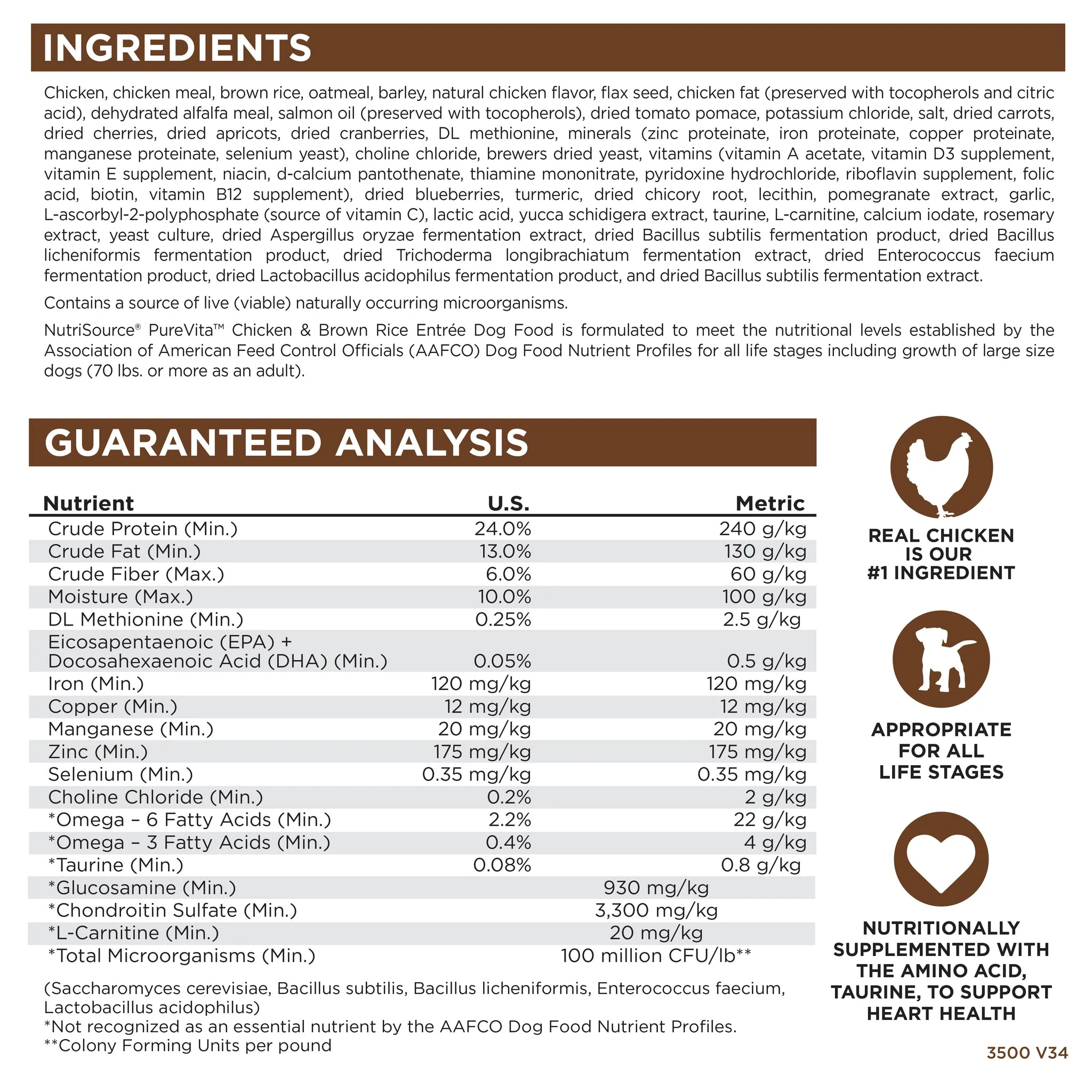 Pure Vita Dog Food Chicken and Brown Rice 12 LB - Image 3
