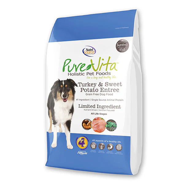 Pure Vita Dog Food Turkey and Sweet Potato 25 LB