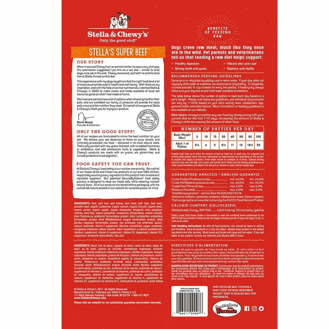 Stella and Chewy's Freeze Dried Super Beef Dinner Patties 5.5 OZ - Image 2