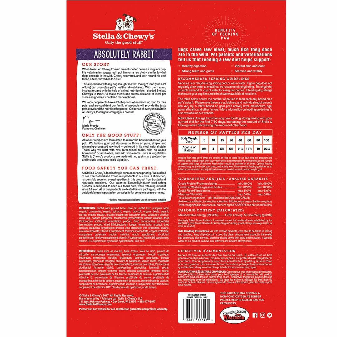 Stella and Chewy's Freeze Dried Rabbit Patties 14 OZ - Image 2