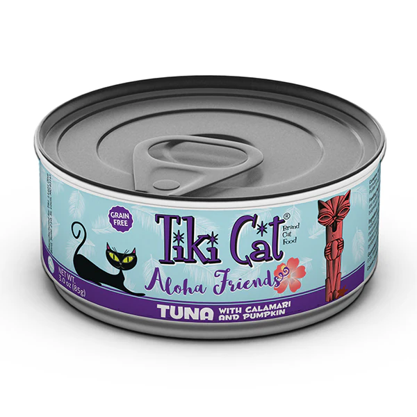 Tiki Cat Aloha Friends Tuna with Calamari and Pumpkin Can 2.8 OZ