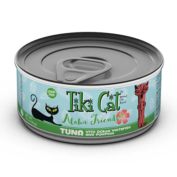 Tiki Cat Aloha Friends Tuna with Ocean Whitefish and Pumpkin Can 2.8 OZ