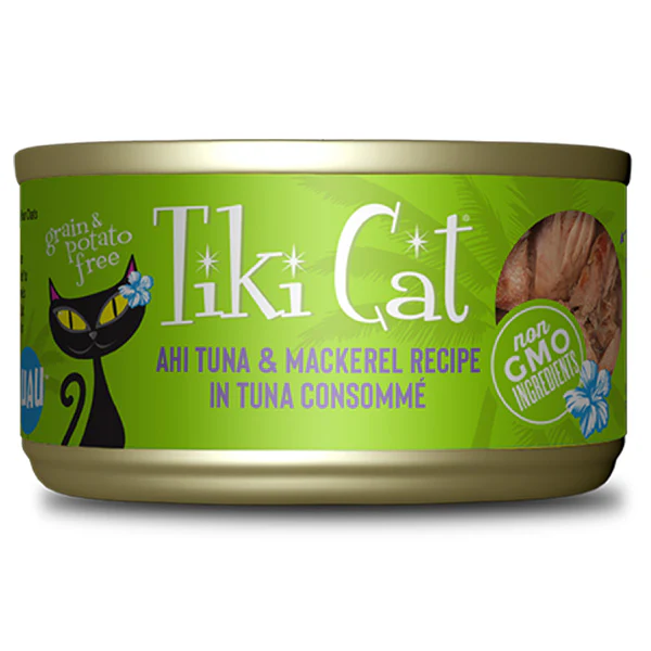 Tiki Cat Luau Ahi Tuna Mackerel Papeekeo 2.8 OZ