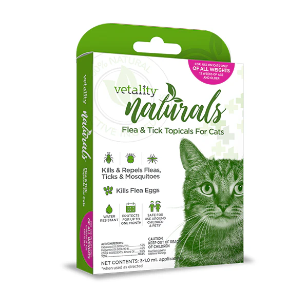 Vetality Naturals Flea and Tick Topical Cat 3 Dose