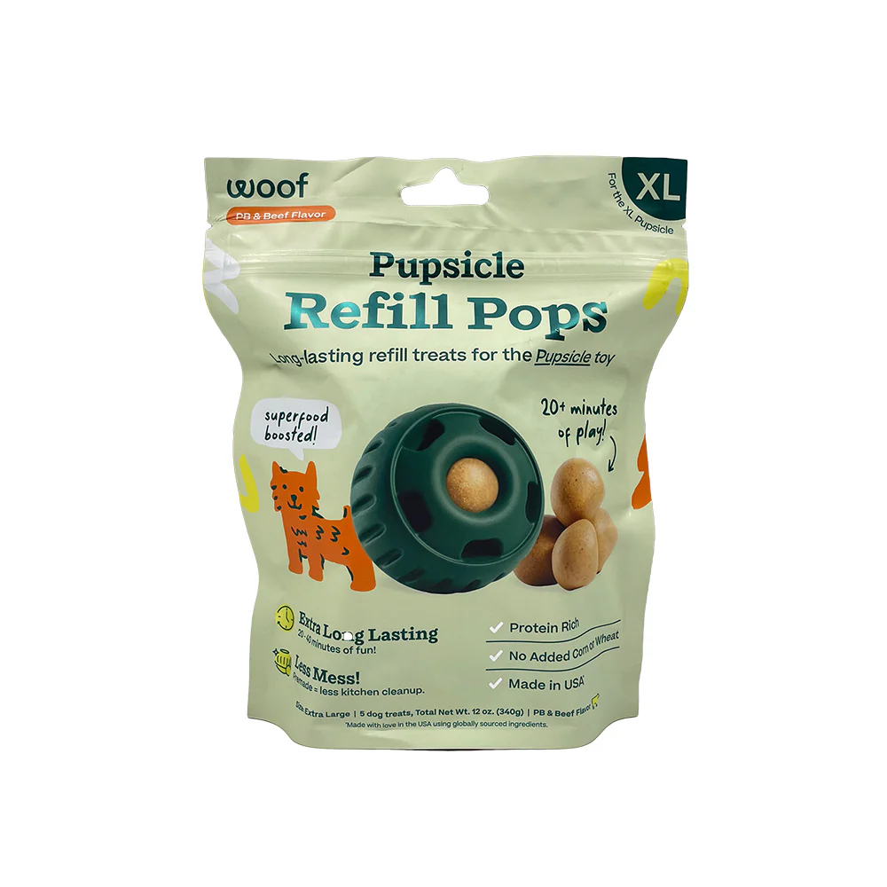 Woof Pop Beef Peanut Butter XLRG 12 OZ