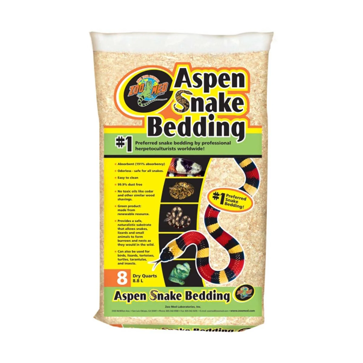 Zoo Med Aspen Snake Bedding 8 QT